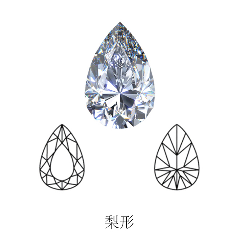 pear cut display of LONITÉ cremation diamonds from ashes and cremated remains